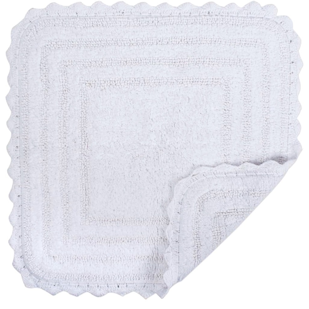 Pair of white 24”x24” crochet mats